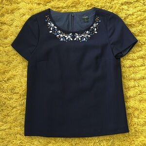 J. Crew Factory Jeweled Necklace Top